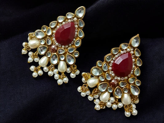 Kundan Earrings - Color Stone