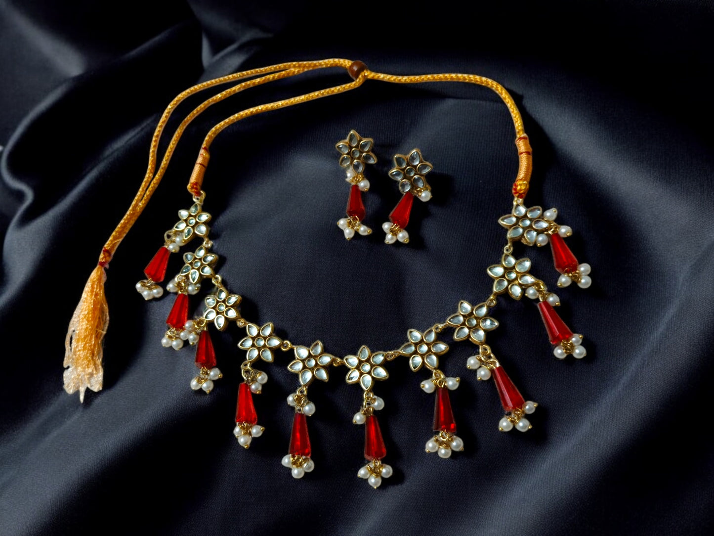 Kundan Jewelry Set - Necklace & Earrings