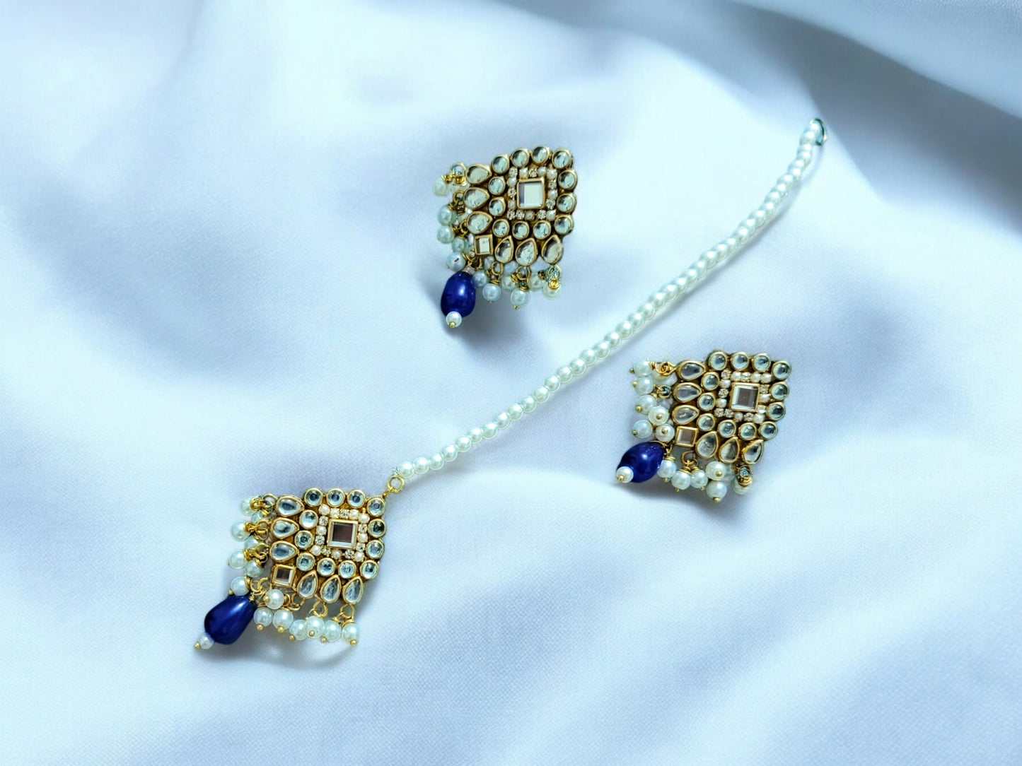 Handmade Maang Tikka Earrings Set