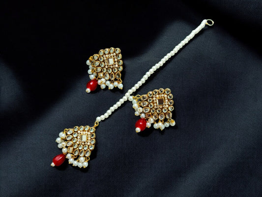 Handmade Maang Tikka Earrings Set