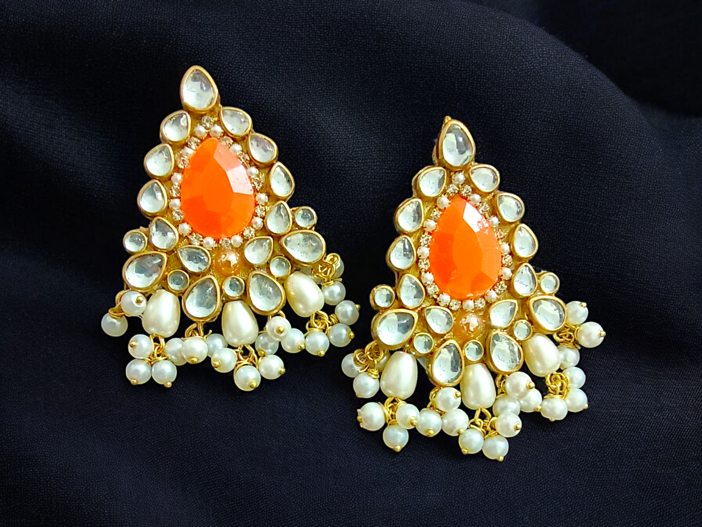 Kundan Earrings - Color Stone