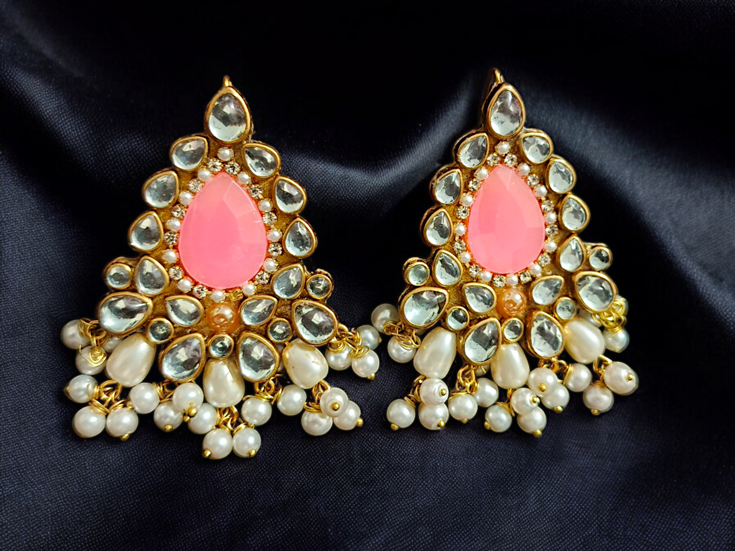 Kundan Earrings - Color Stone